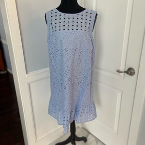 LOFT Light Blue Eyelet Dress